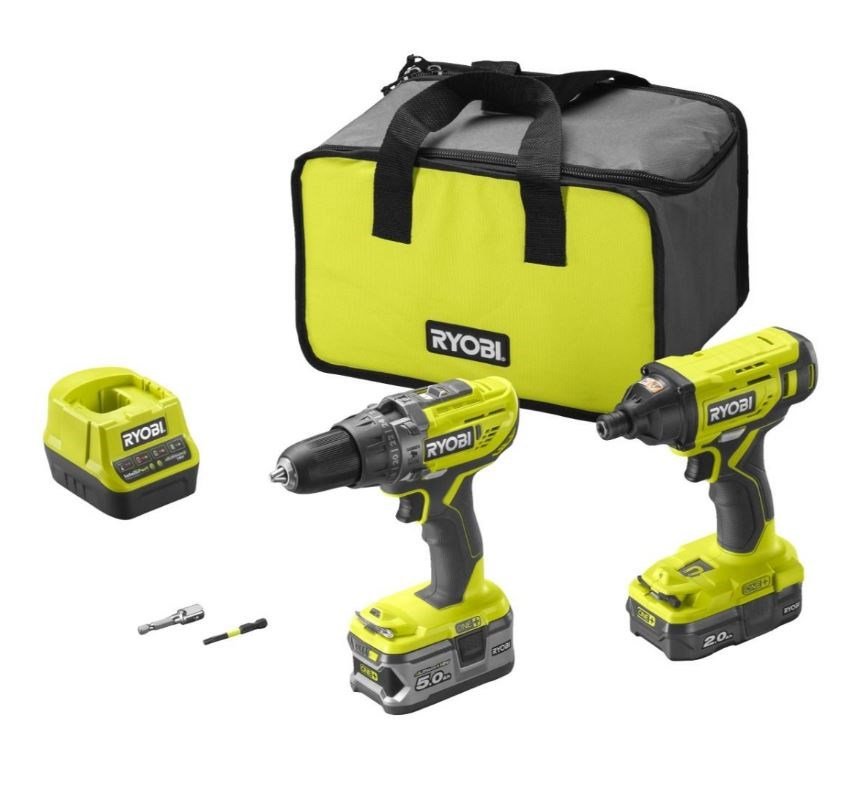 Cordless Tool Set R18PDID2-252S 18V with 1*2.0AH and 1*5.0AH batteries ONE+ #1