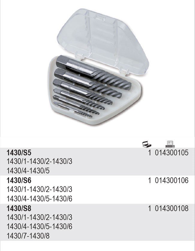BETA screw extractor set 8 pcs 1430/S8 #1