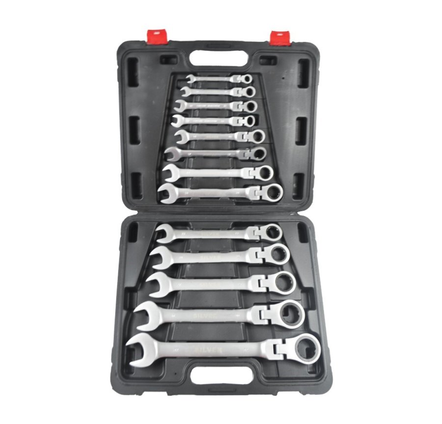 Wrench set, combination ratchet joint, 32 Silver-c #1