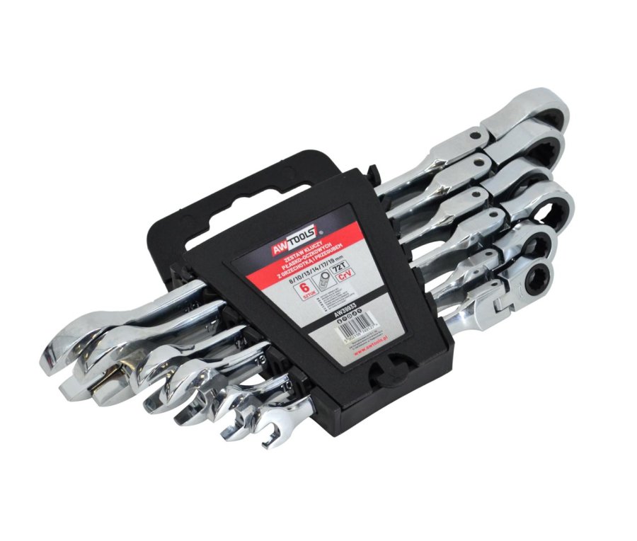 AW COMBINATION WRENCH WITH SIN. WRIST. KPL. 6pcs 8-19mm #1