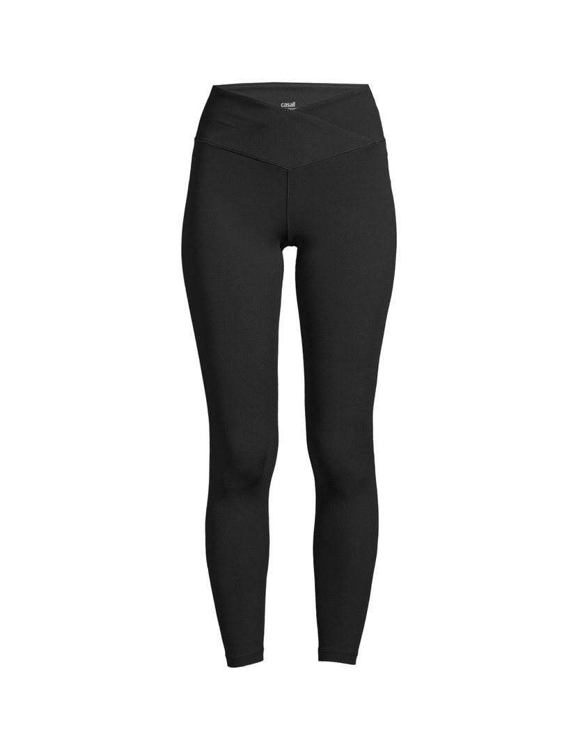 Casall Black Overlap High Waist Leggings #1