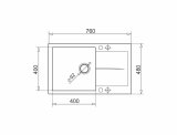 Sink KEROS with dimensions 76x48, 1B 1D, in black color #1