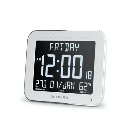 Wall clock with alarm function Muza M-090 WMC White #1