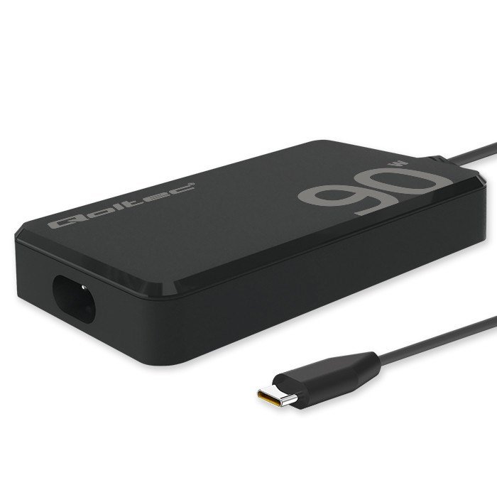 Qoltec 90W GaN Super Fast SLIM Wall Charger | XP | 5-20V | 4.5A | USB-C 3.1 | Laptop | MacBook | Smartphone | + cable #1