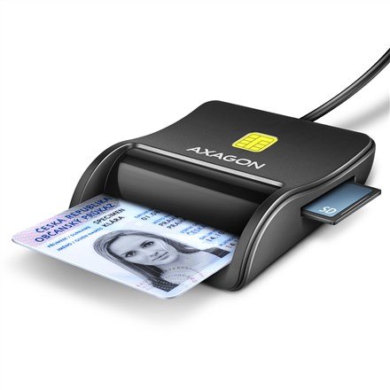 Axagon CRE-SM3SD USB Smart card & SD/microSD/SIM Flat smartcard lser Indendrs USB 2.0 Sort #2