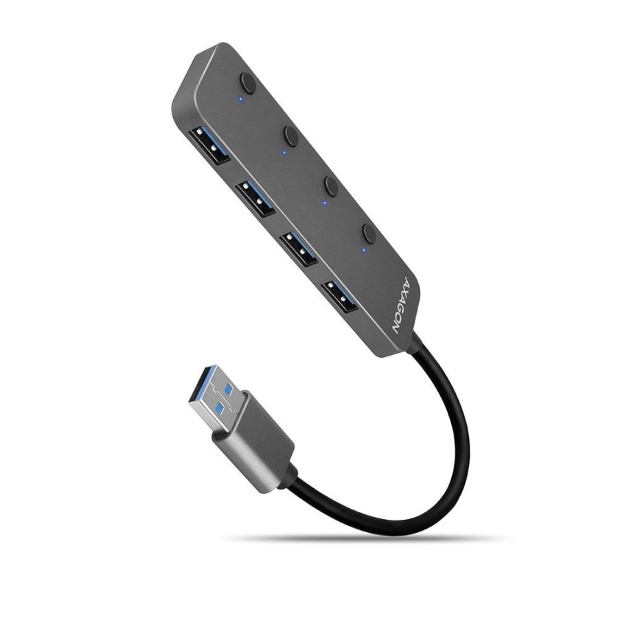 Axagon HUE-MSA Superspeed USB-A Switch Hub 4x USB 3.0 aktiv - 20cm schwarz USB 3.2 Gen 1 (3.1 Gen 1) Type-A 5000 Mbit/s Gr #2