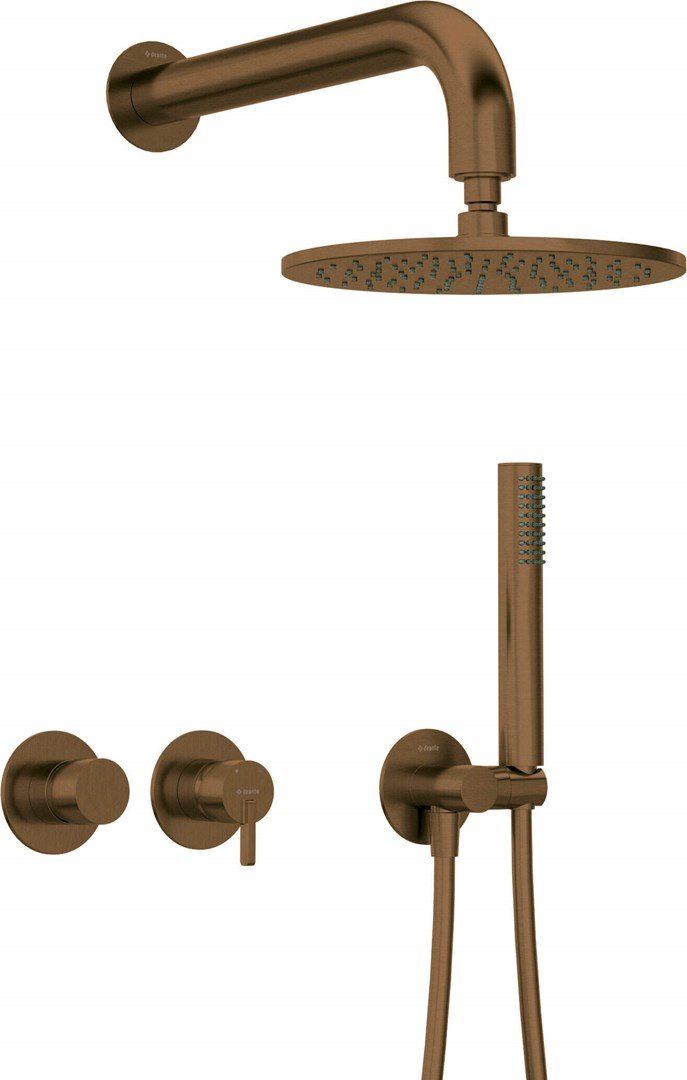 Concealed shower set with head - horiz. tap #1