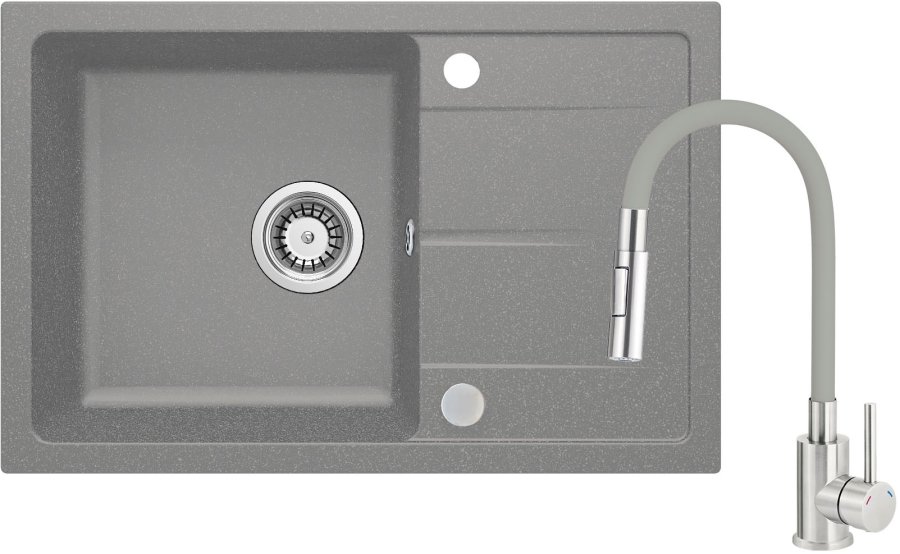 Granite sink with a bent spout faucet #1