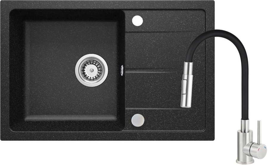 Granite sink with a bent spout faucet #1