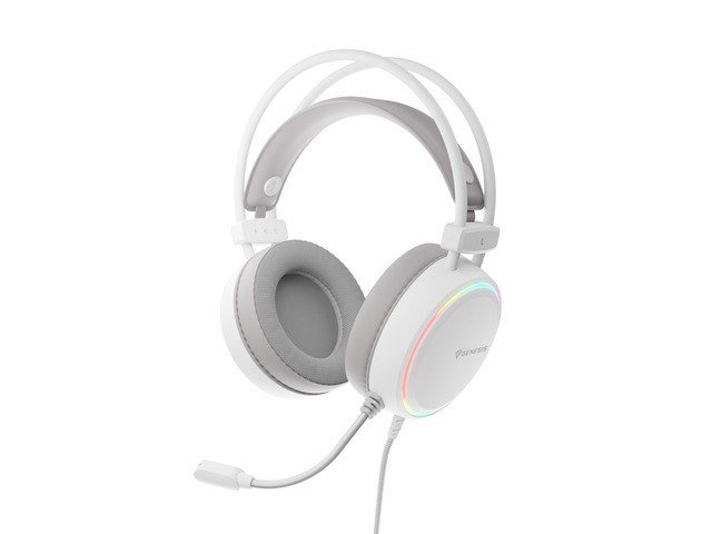 SUCHAWKI NAUSZNE GENESIS NEON 613 G2 RGB Z MIKROFONEM PODWIETLENIE BIAE #2