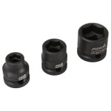 Impact sockets on rail, super short 1/2