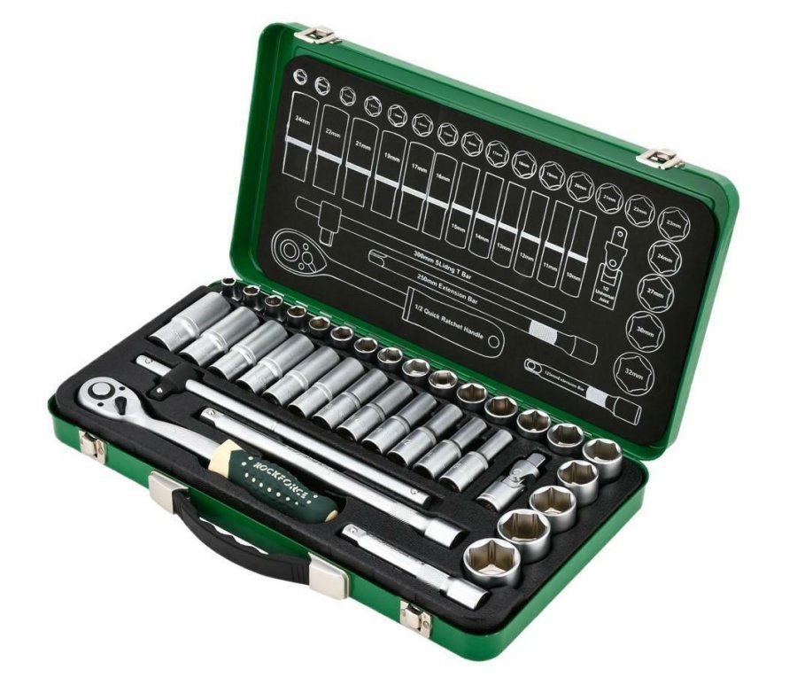 ROCKFORCE Wrench Set 36pcs 1/2