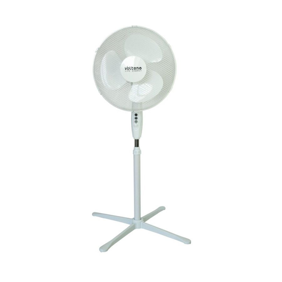 VOLTENO FLOOR FAN WHITE 40cm BASE CROSS #1