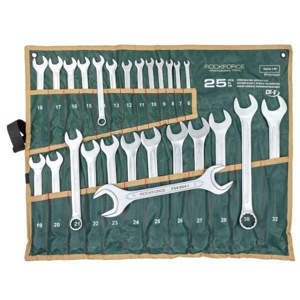 ROCKFORCE Combo Wrench Set 25pcs (6-32mm) + 36x41m #1