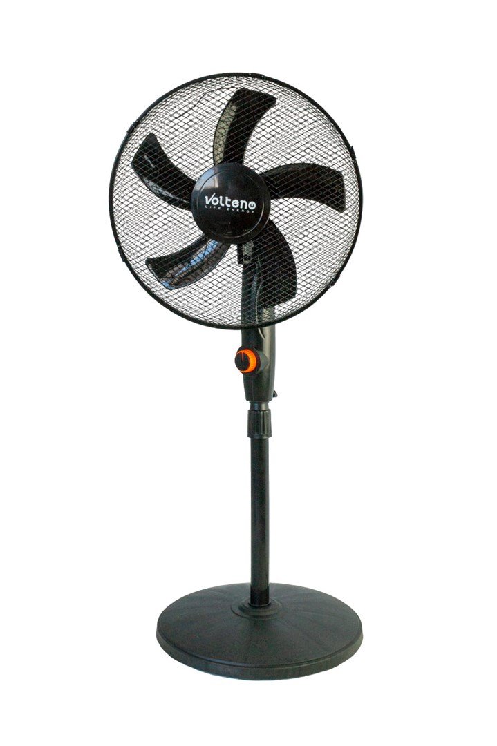 VOLTENO FLOOR FAN BLACK 40cm ROUND BASE #1