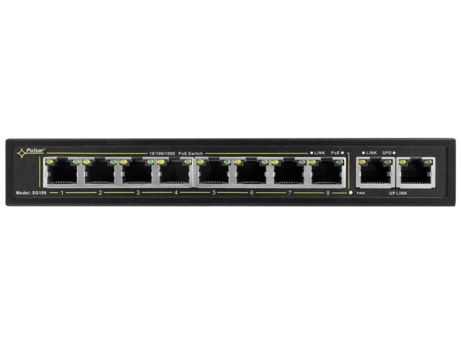 PULSAR SG108 netvrksswitch Gigabit Ethernet (10/100/1000) Strm over Ethernet (PoE) Sort #2
