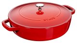 Staub deep braising pan with lid - 24 cm, Red #1