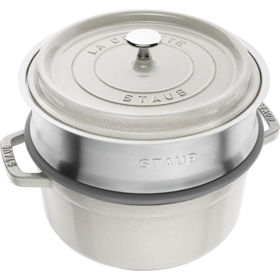 STAUB La Cocotte stbejernsgryde med indsats 40508-822-0 - 3,8 ltr. hvid trffel #1