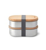 Set of 2 steel lunch boxes, grey #1