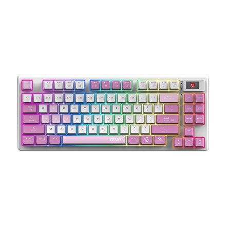 MSI FORGE GK600 TKL WIRELESS VIOLET tastatur Spil USB + Bluetooth QWERTY UK engelsk Lyserd, Violet, Hvid #2
