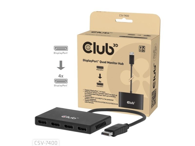 CLUB3D CSV-7400 video-splitter DisplayPort 4x DisplayPort #2
