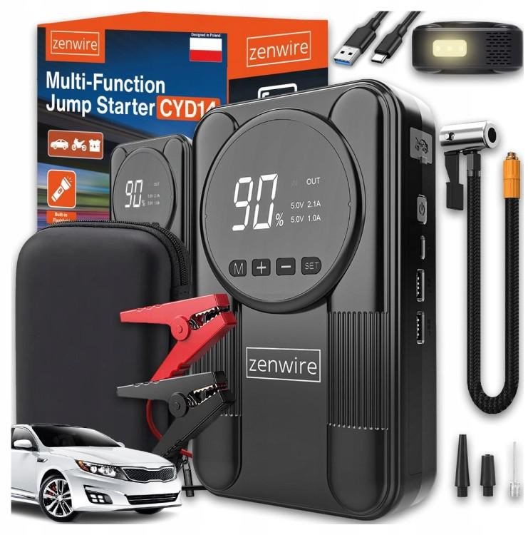 Booster Powerbank Jump Starter Kompresor Samochodowy Zenwire CYD14 #1