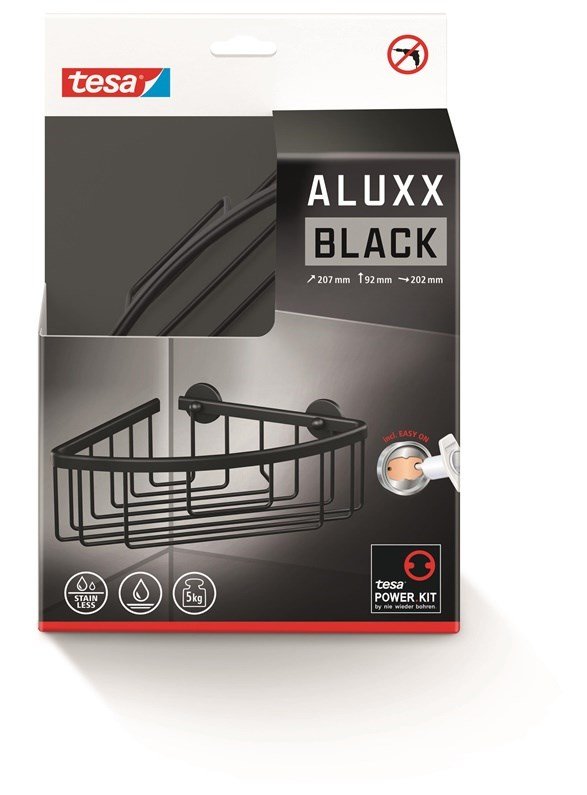 TESA ALUXX BLACK Aluminium V�gmonteret Brusebadskurv #2