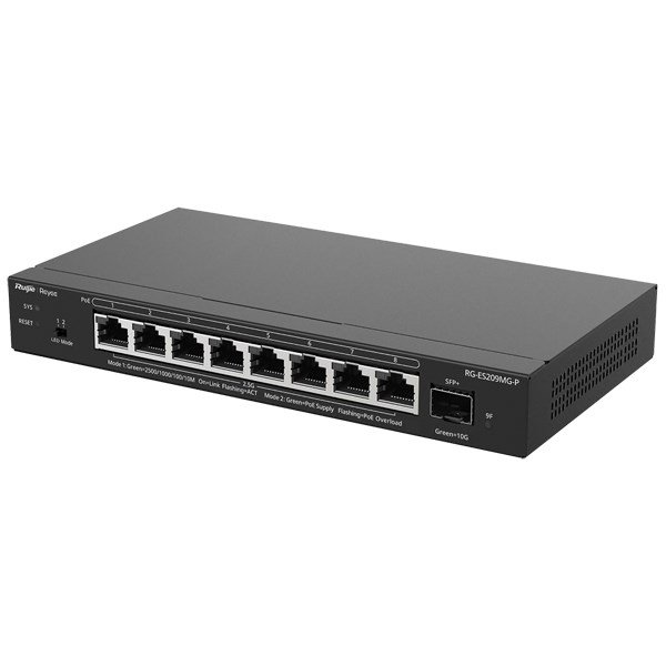 Ruijie Networks RG-ES209MG-P netv�rksswitch Administreret L2 2.5G Ethernet (100/1000/2500) Str�m over Ethernet (PoE) Sort #2