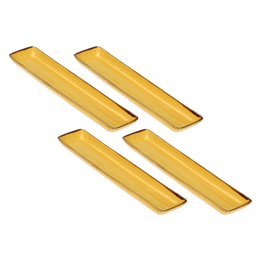 Set of 4 Concerto Ocra Rectangular Trays - Yellow, 32 x 8 cm #1