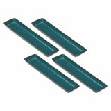 Set of 4 rectangular trays Concerto Ottanio - Blue-green, 32 x 8 cm #1