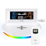 GreenBlue Wireless Weather Station with Wireless/Inductive Charger, Clock, Alarm, Calendar, Outdoor Sensor, GB213 #1