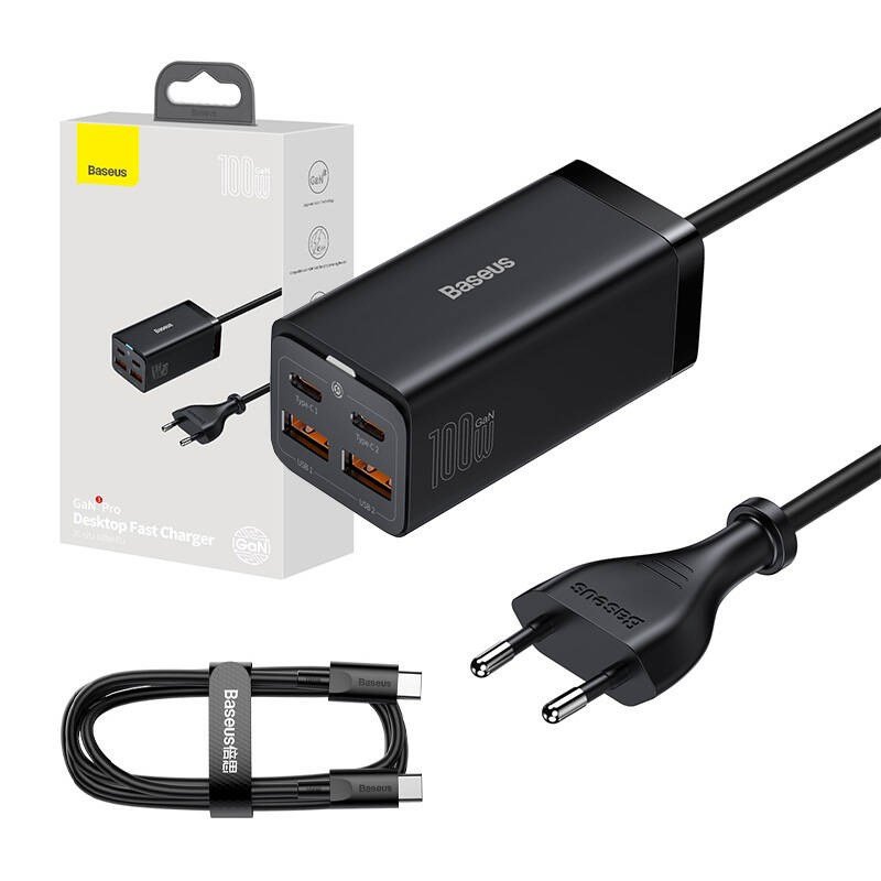 Baseus GaN 3 Pro Desktop Fast Charger CCGP000101 100W 2x USB-A 2x USB-C PD 3.0 QC 4.0+ #1