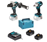 MAKITA ZESTAW COMBO 18V DLX2590TJ (DHP492, DTW300) 2x5,0Ah #1