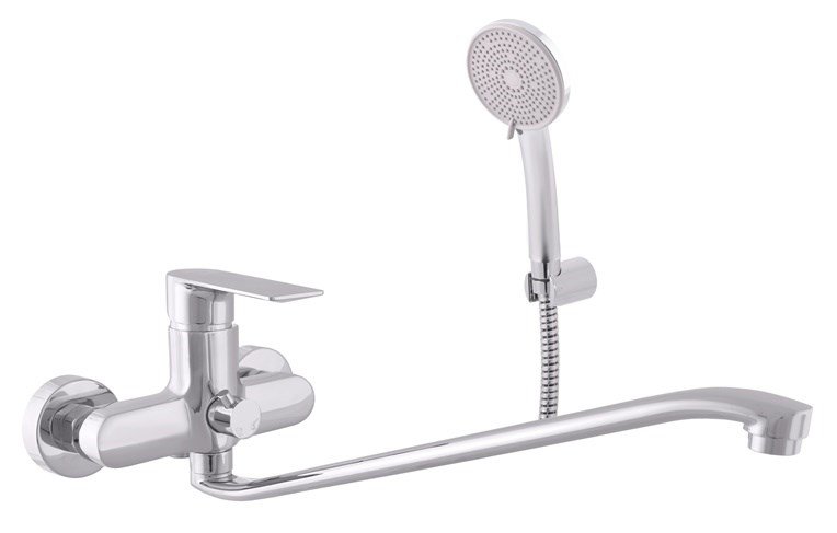 BATH MIXER BENT SPOUT NIL CHROME #1