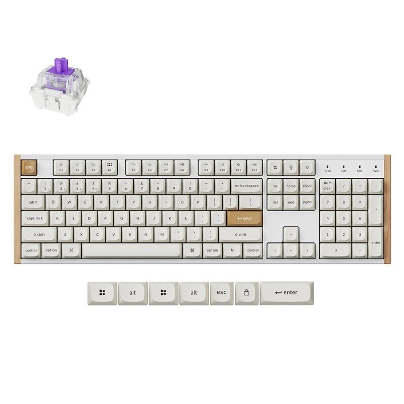 Keychron K10 HE tastatur Spil USB + RF Wireless + Bluetooth QWERTY Engelsk Hvid, Tr� #2