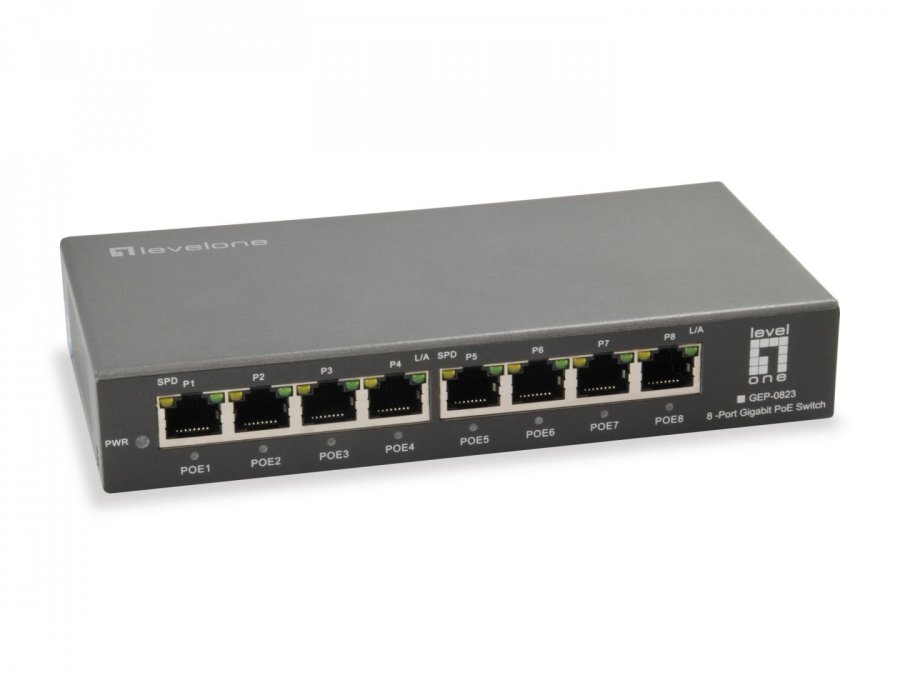 LevelOne GEP-0823 netv�rksswitch Gigabit Ethernet (10/100/1000) Str�m over Ethernet (PoE) Sort #2
