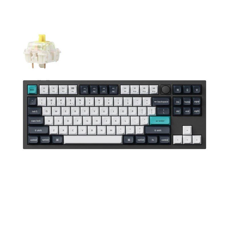 Keychron Q3 Max tastatur Spil USB + RF Wireless + Bluetooth QWERTY Sort, Bl�, M�rkebl�, Hvid #2