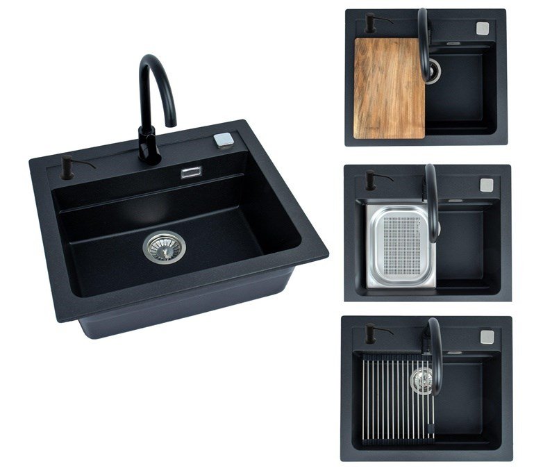 SINK ATROX30 G91 WITH MIXER BLACK #1