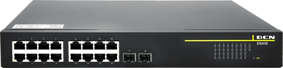 DCN ES430-18P-POE netv�rksswitch Administreret Gigabit Ethernet (10/100/1000) Str�m over Ethernet (PoE) 1U Sort #2