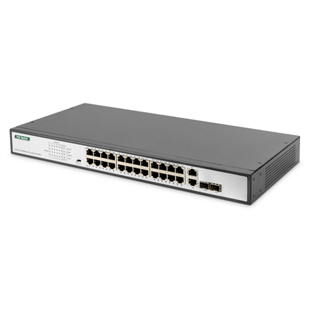 Digitus | Fast Ethernet PoE Switch 24-port PoE + 2 Combo, 370W PoE | DN-95343 | Unmanaged | Desktop | Power supply type Internal #1