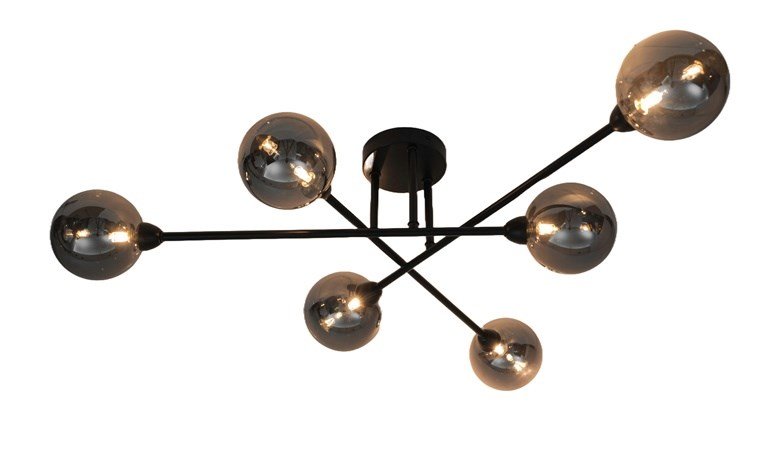 CEILING LIGHT BORA 6XG9 BLACK/SMOKY #1