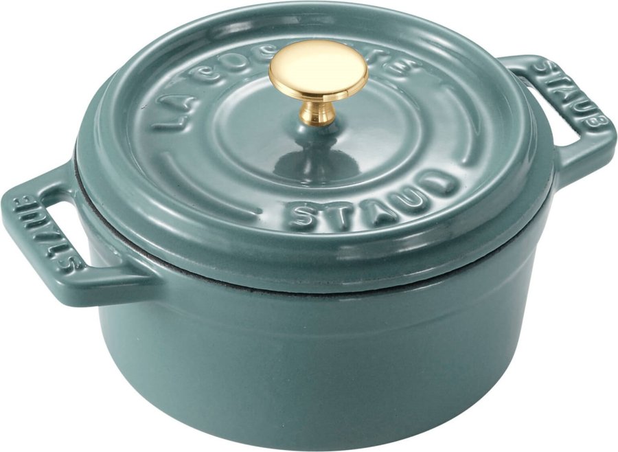 STAUB MINI COCOTTE Mini garnek żeliwny okrągły 250 ml, eukaliptusowy #1