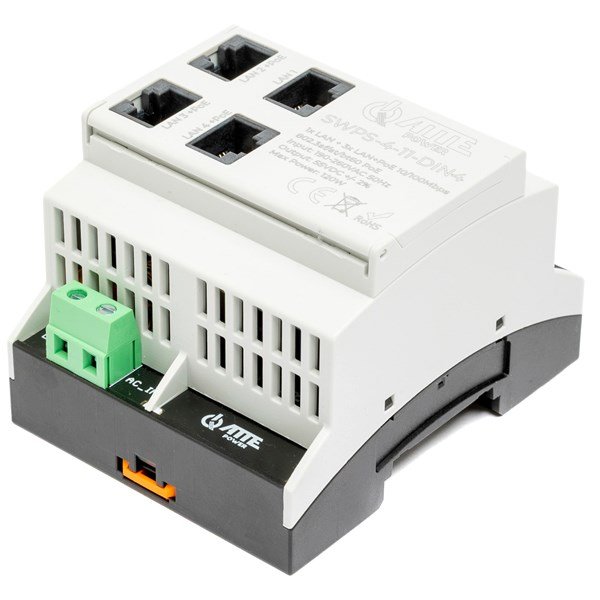 Switch PoE 4 portowy z wbudowanym zasilaczem na szyn TH35 ATTE SWPS-4-11-DIN4 #1