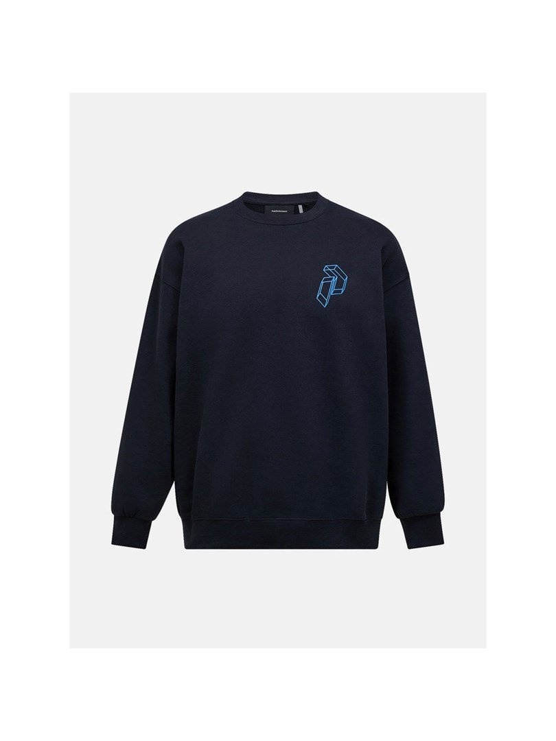 Bluza m�ska PEAK PERFORMANCE M Terry Graphic Crew kolor czarny - L #1
