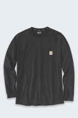 Bluza bez kaptura Carhartt Midweight L/S Pocket T-Shirt - black rozmiar: l #1