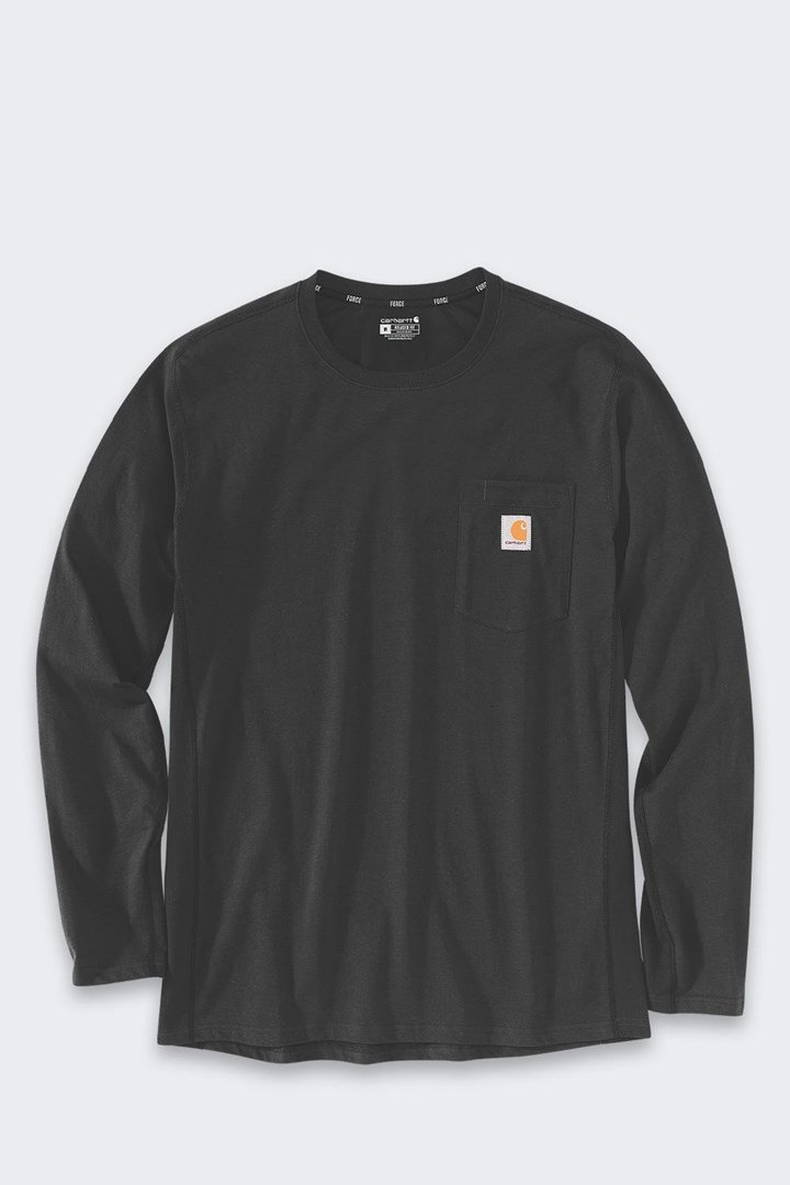 Bluza bez kaptura Carhartt Midweight L/S Pocket T-Shirt - black rozmiar: l #1