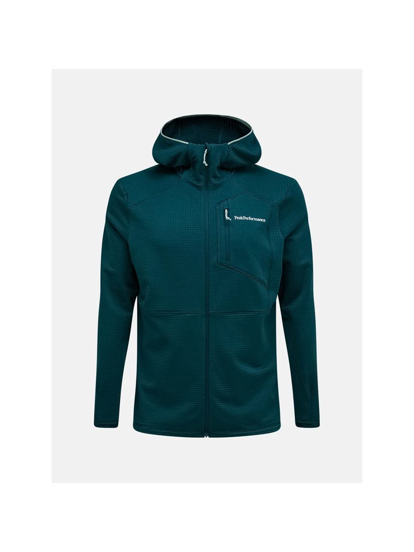 Bluza m�™ska PEAK PERFORMANCE M Trail Polartec Power Grid Zip Hood kolor zielony - M #1