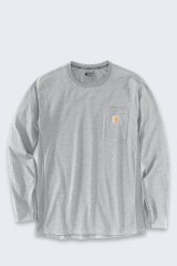 Bluza bez kaptura Carhartt Midweight L/S Pocket T-Shirt - heather grey rozmiar: m #1