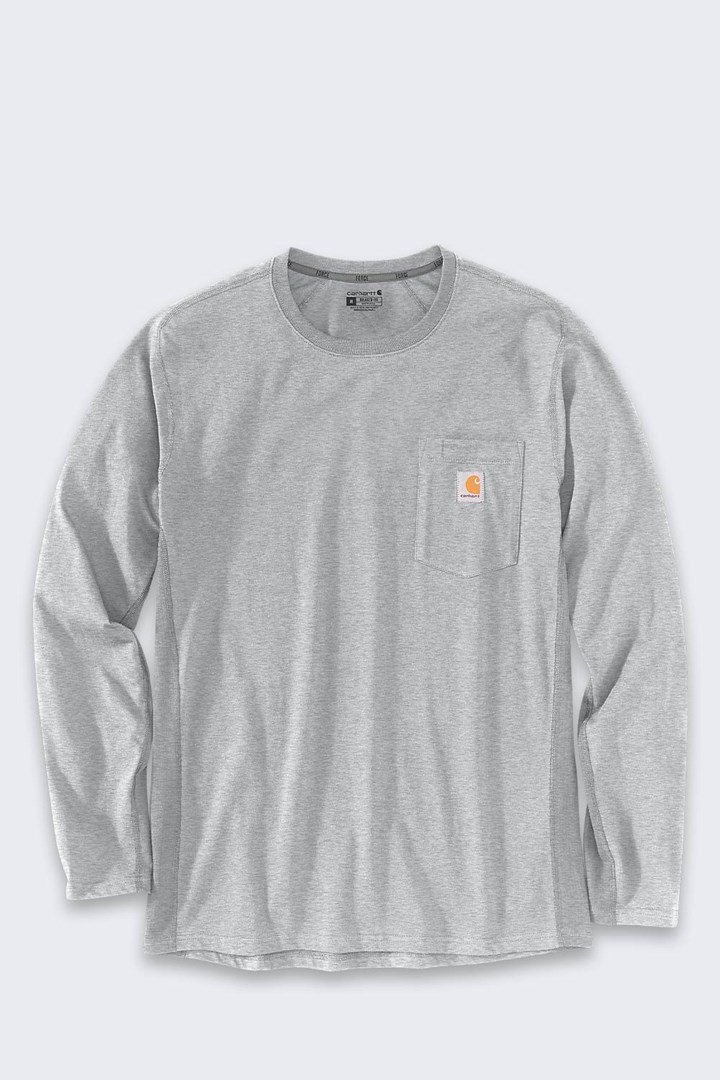 Bluza bez kaptura Carhartt Midweight L/S Pocket T-Shirt - heather grey rozmiar: m #1