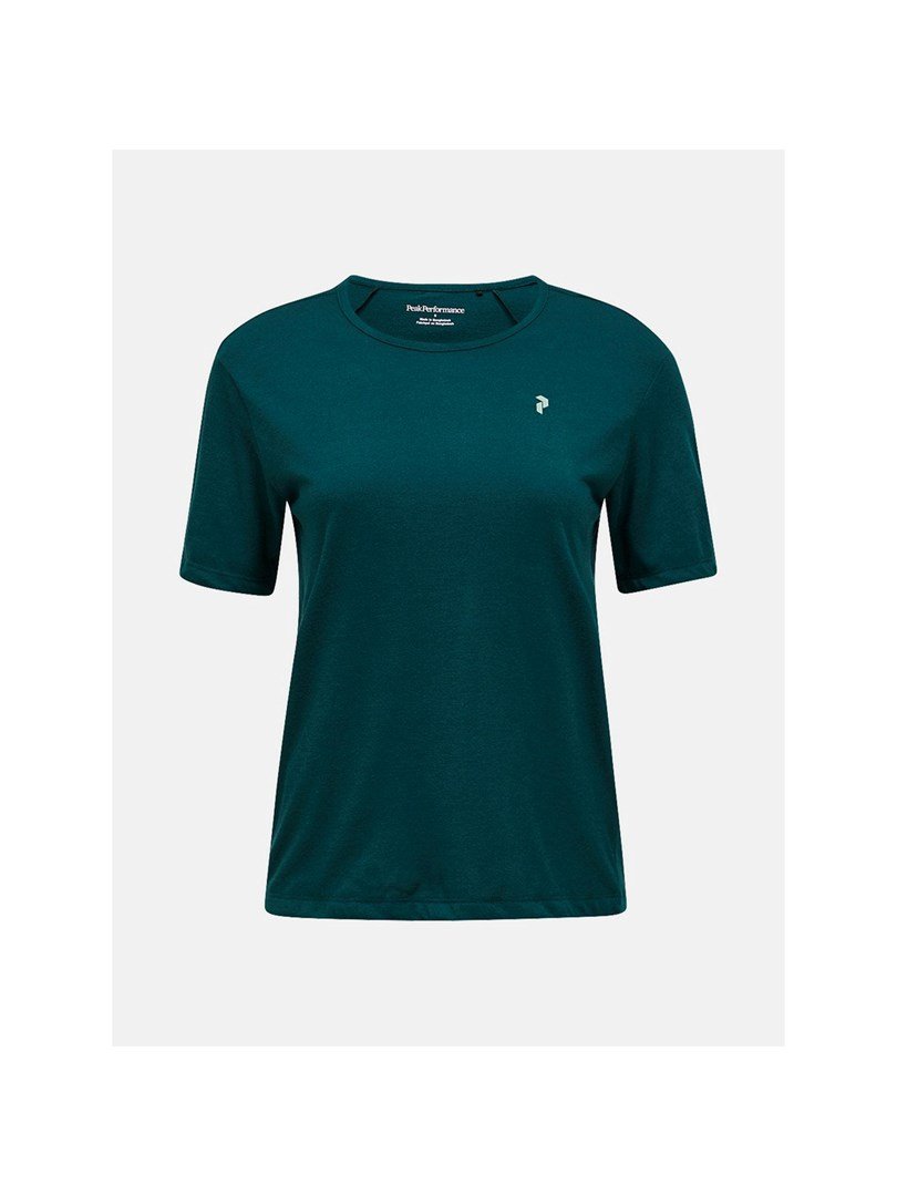 Koszulka damska PEAK PERFORMANCE W Wool-Blend Shortsleeve kolor zielony - S #1